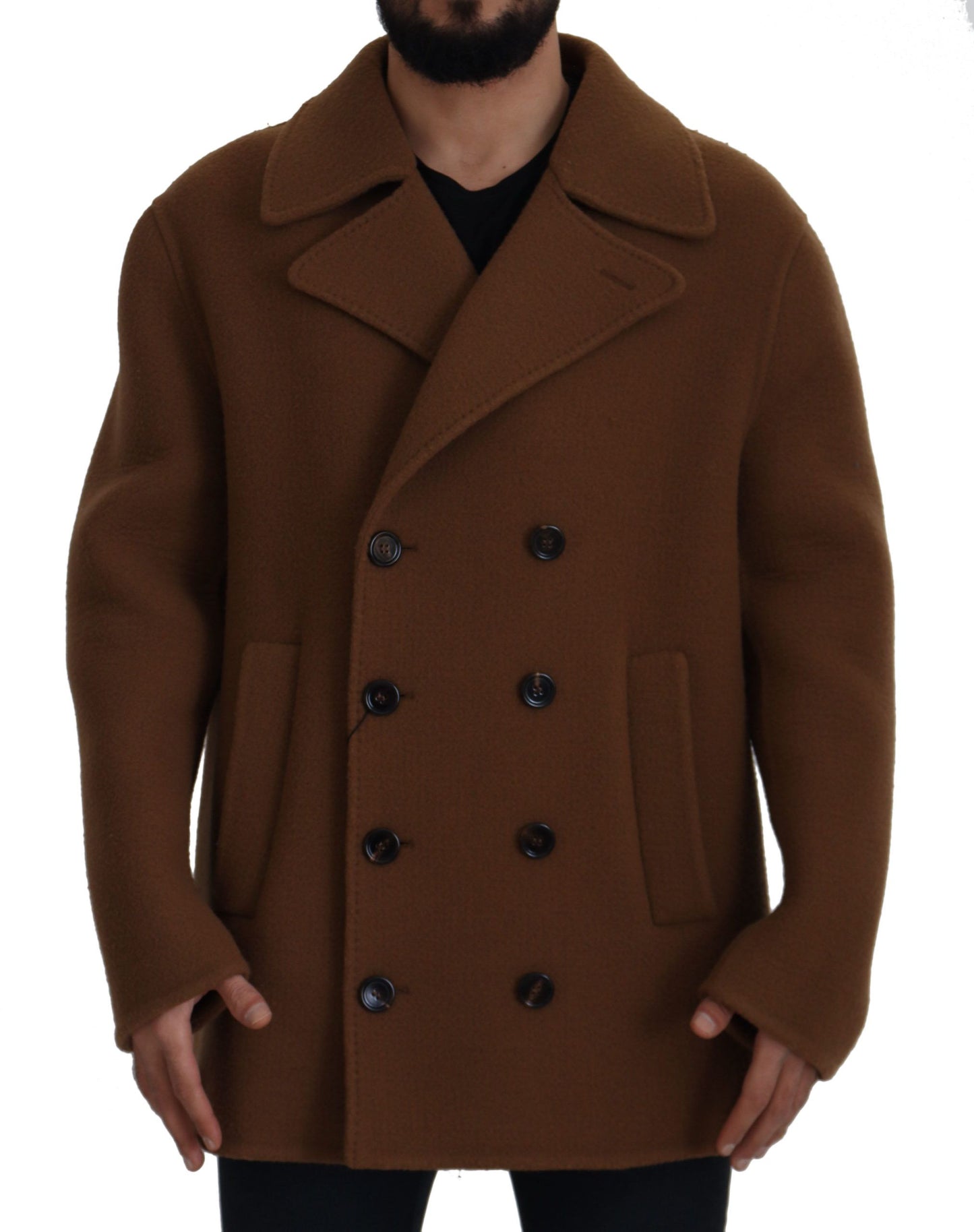 Dolce & Gabbana Elegant Double Breasted Brown Jacket