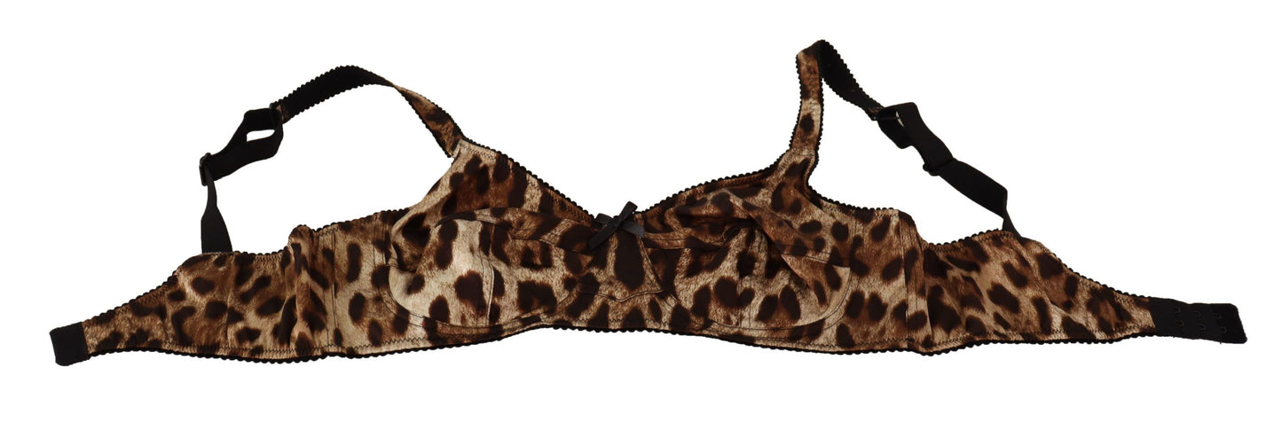 Dolce & Gabbana Brown Leopard Women Bra Underwear