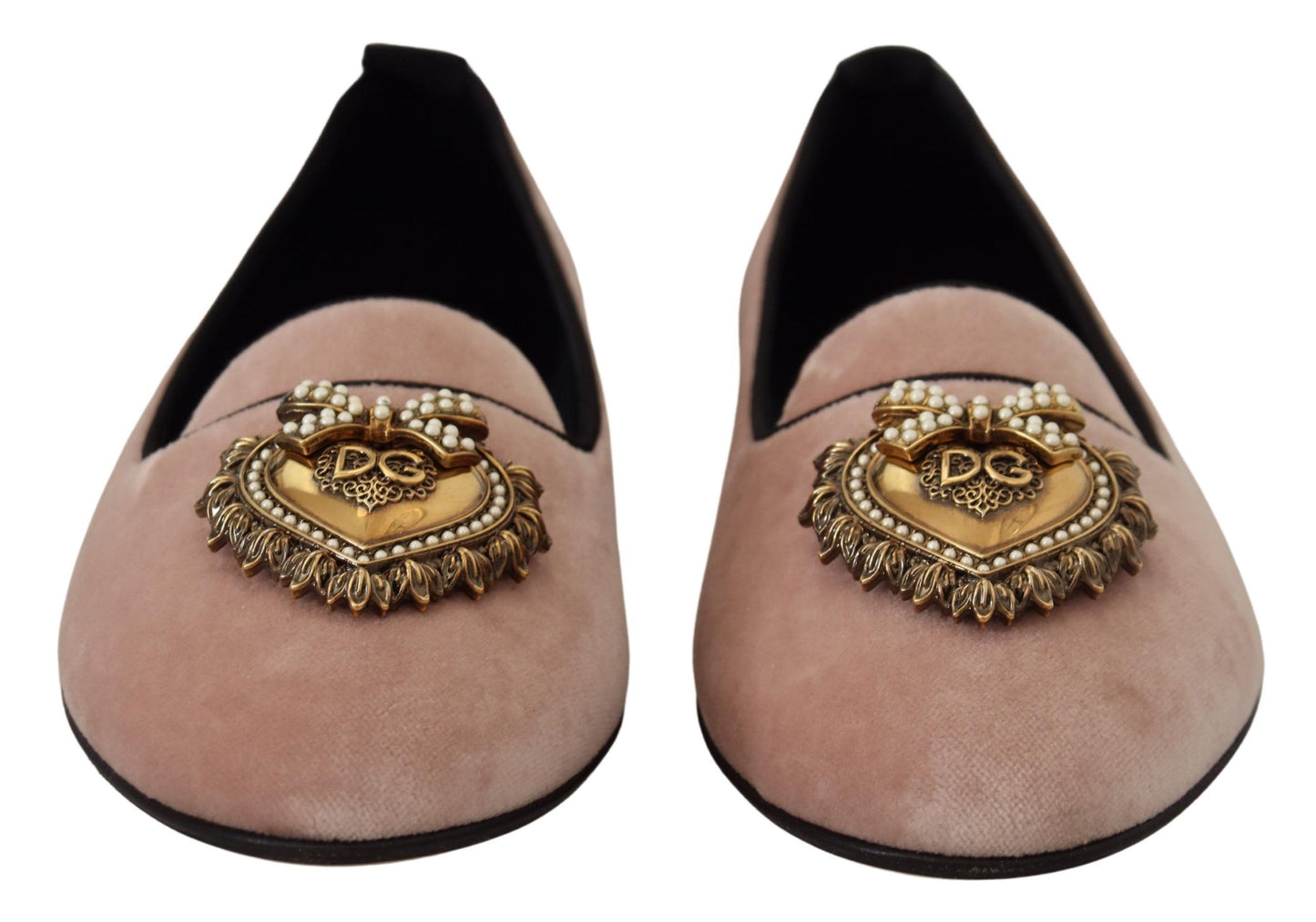 Dolce & Gabbana Pink Velvet Slip Ons Loafers Flats Shoes