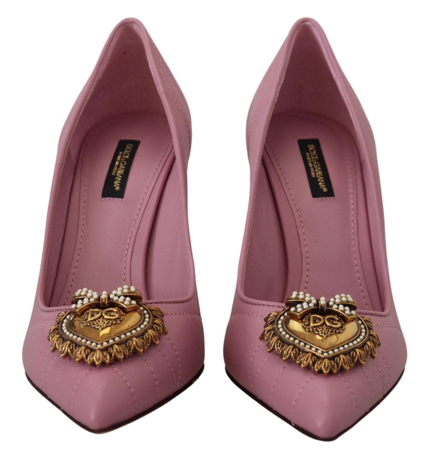 Dolce & Gabbana Devotion Leather Heels in Pink