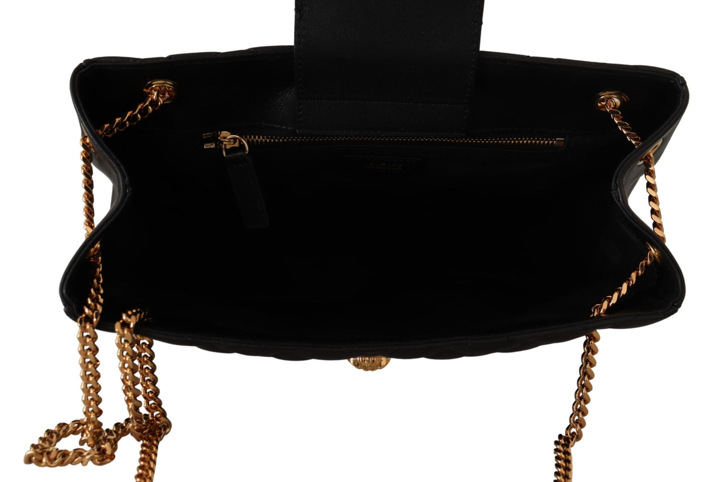 Versace Black Nappa Leather Medusa Large Tote Bag