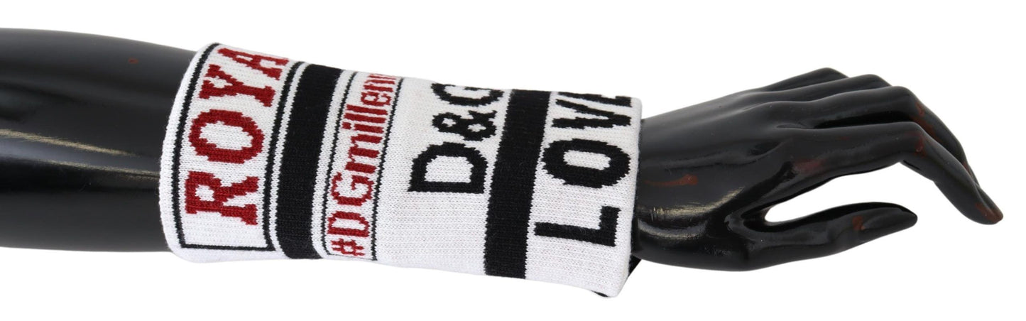 Dolce & Gabbana Multicolor Wool Knit D&G Love Wristband Wrap