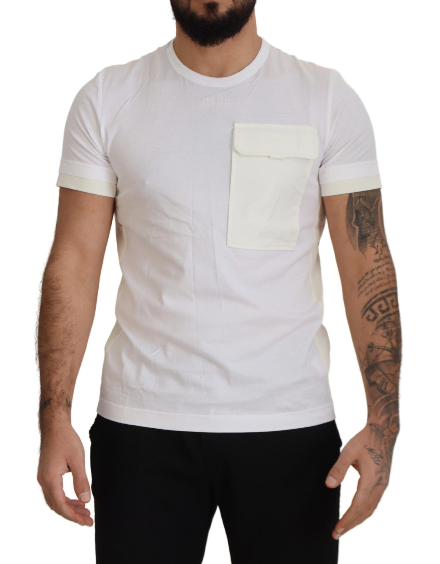 Dolce & Gabbana Elegant White Cotton Tee with DG Chest Pocket