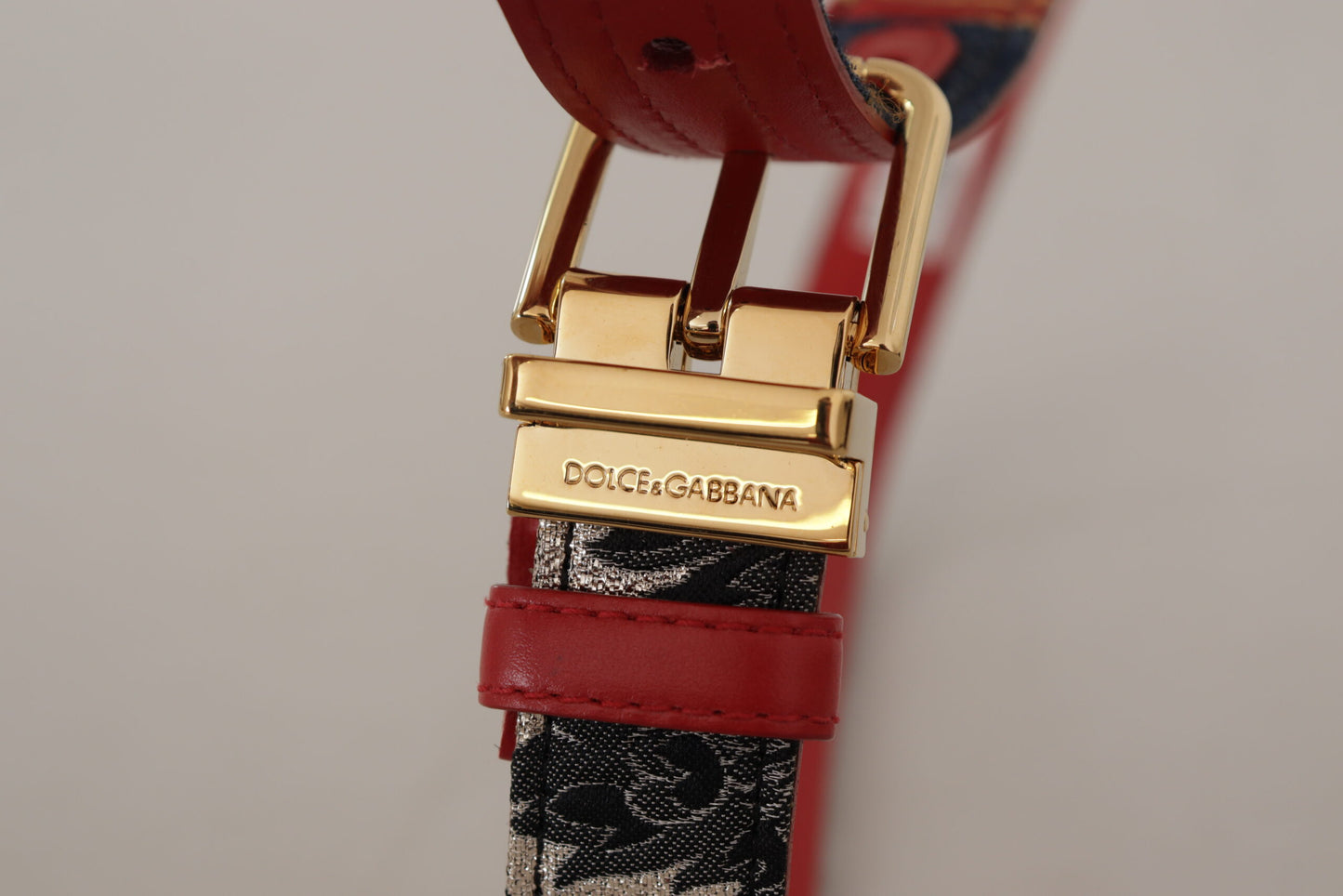 Dolce & Gabbana Chic Multicolor Leather Belt with Engraved Buckle