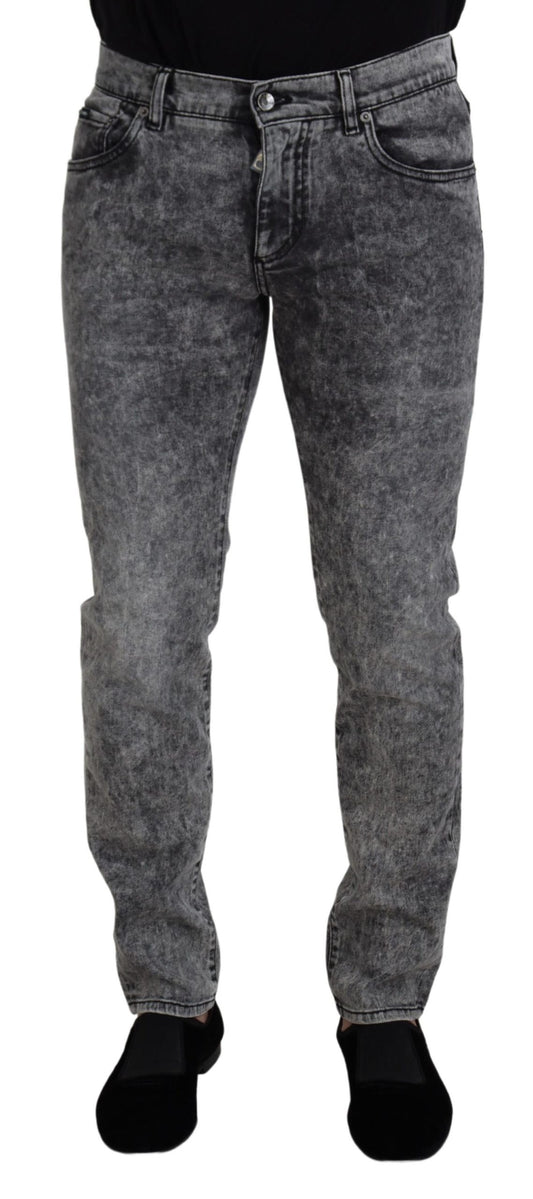 Dolce & Gabbana Elegant Gray Washed Denim Pants