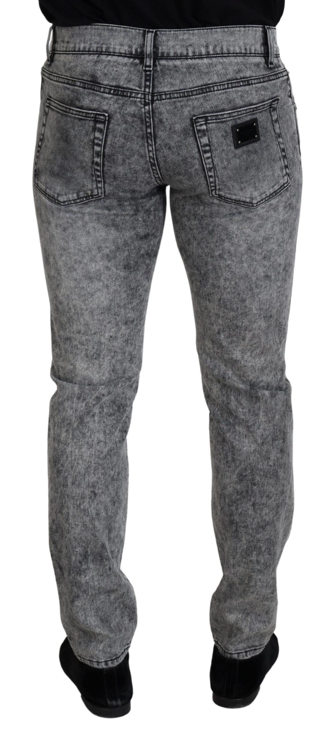 Dolce & Gabbana Elegant Gray Washed Denim Pants