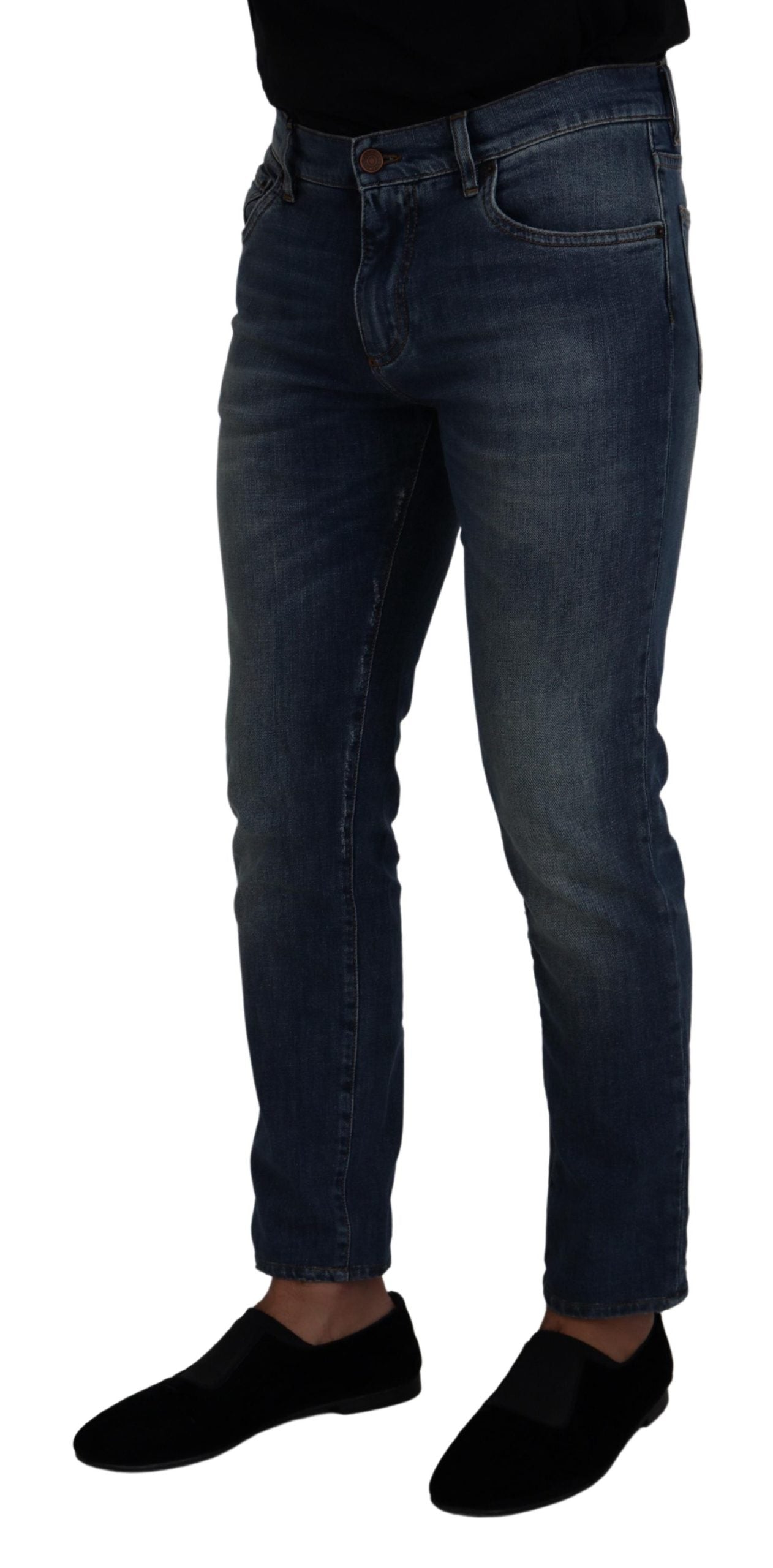 Dolce & Gabbana Elegant Slim-Fit Denim Pants in Blue Washed