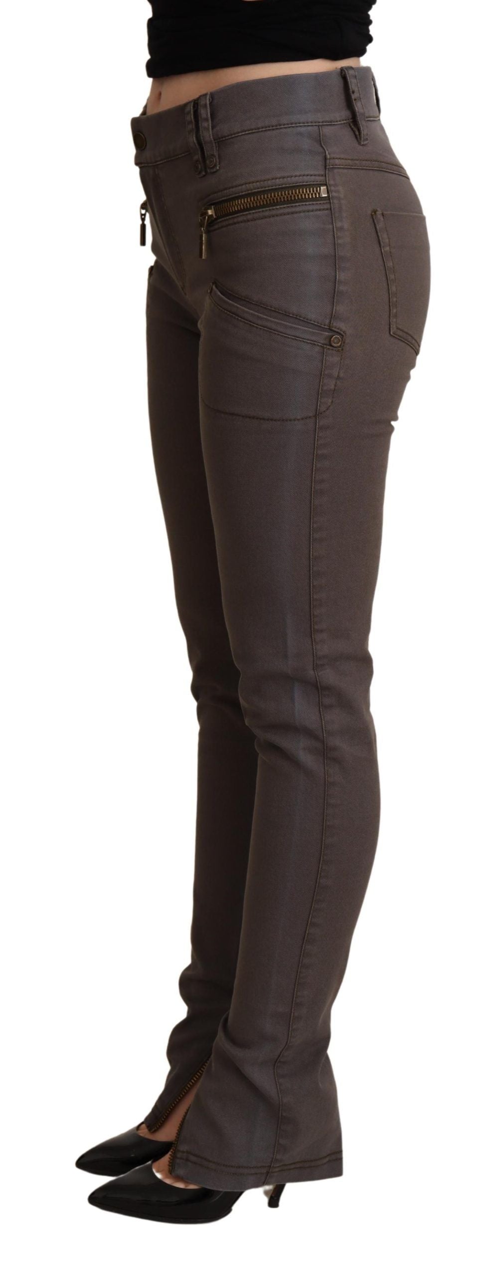 PLEIN SUD Chic Brown Slim-Fit Skinny Jeans