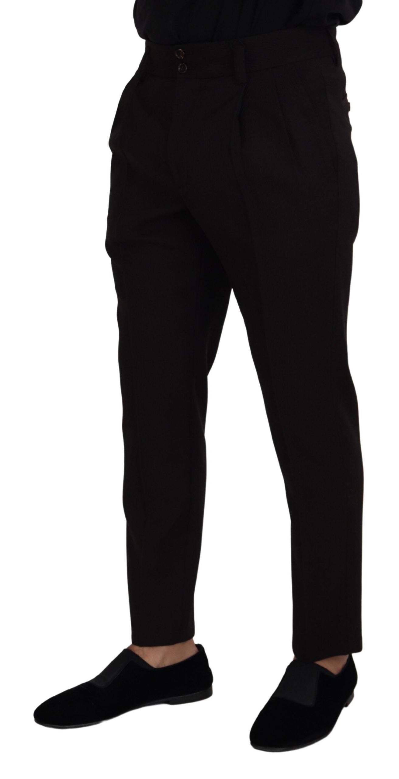 Dolce & Gabbana Black Wool Chino Men Formal Pants