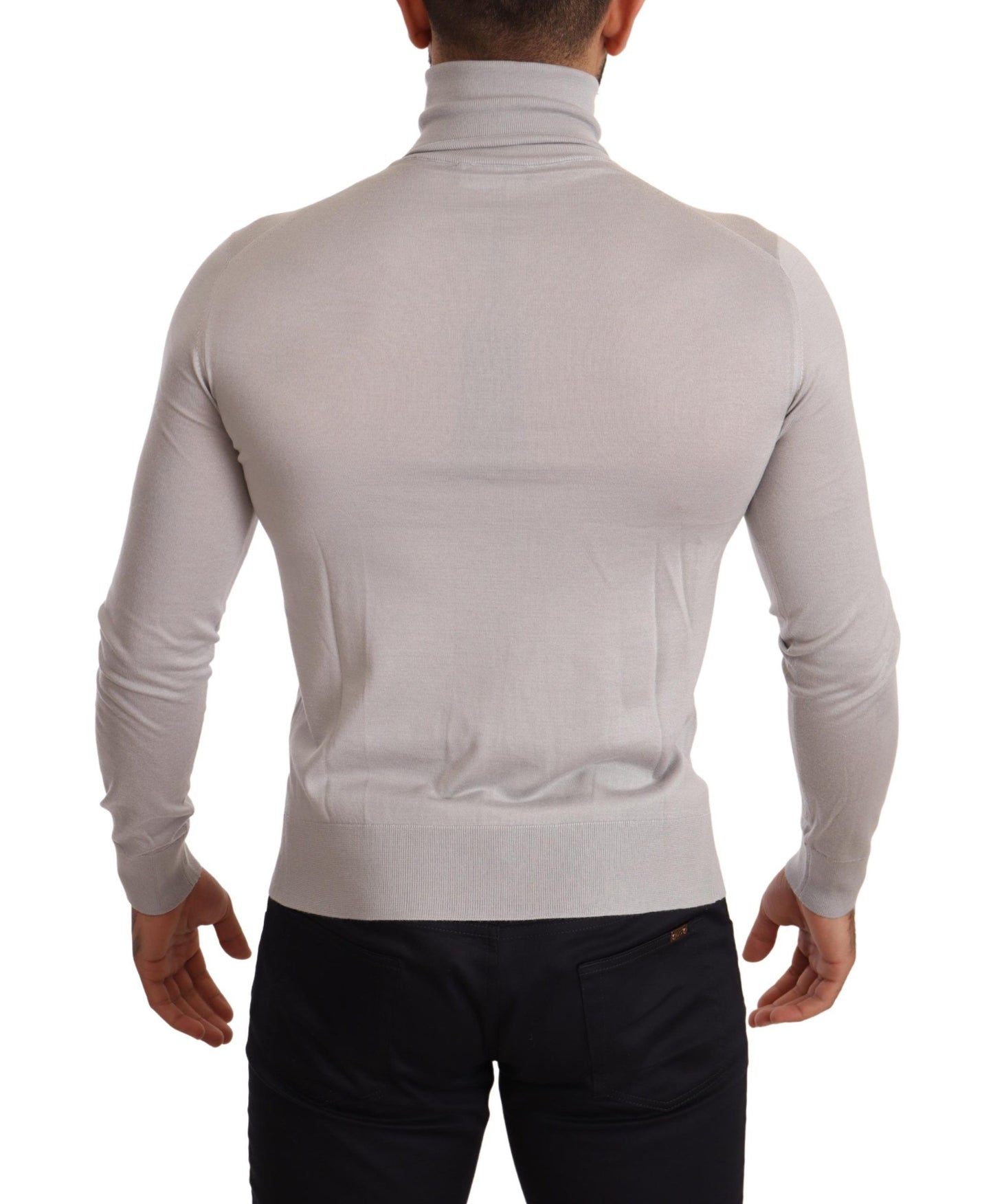 Dolce & Gabbana Gray Cashmere Turtleneck Pullover Sweater