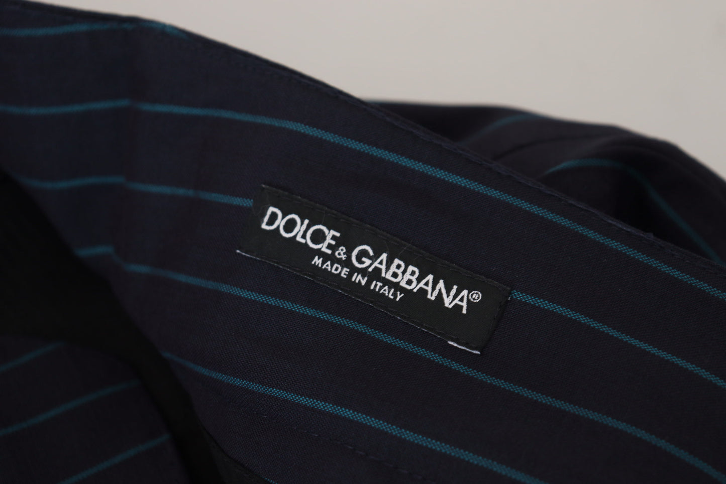 Dolce & Gabbana Blue Striped Men Formal Pants