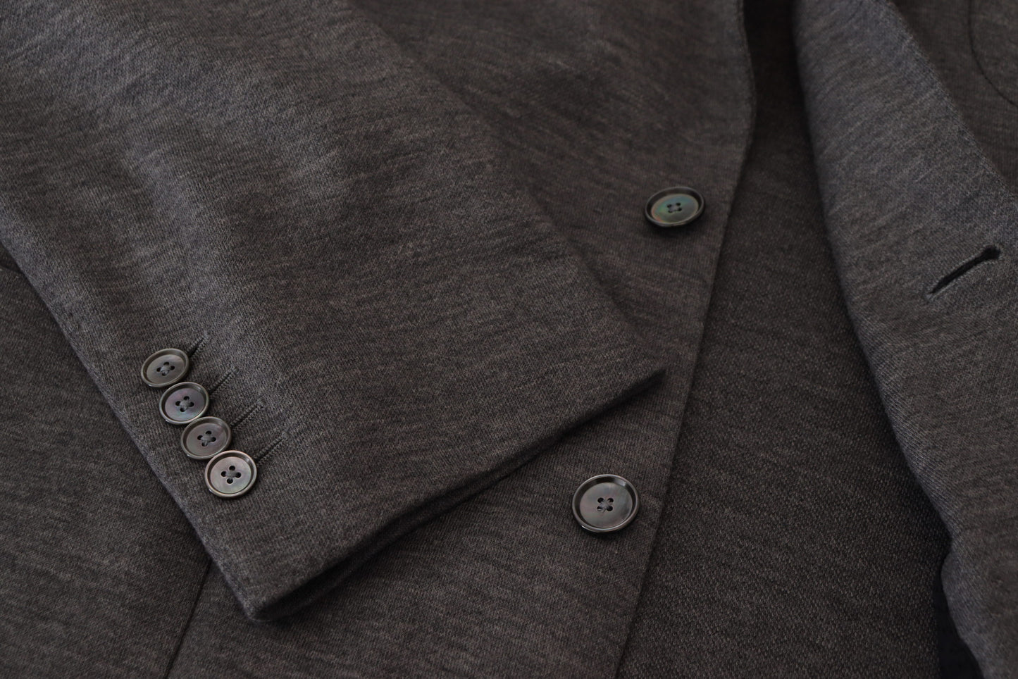 Dolce & Gabbana Elegant Gray Wool Blazer with Bee Crown Embroidery