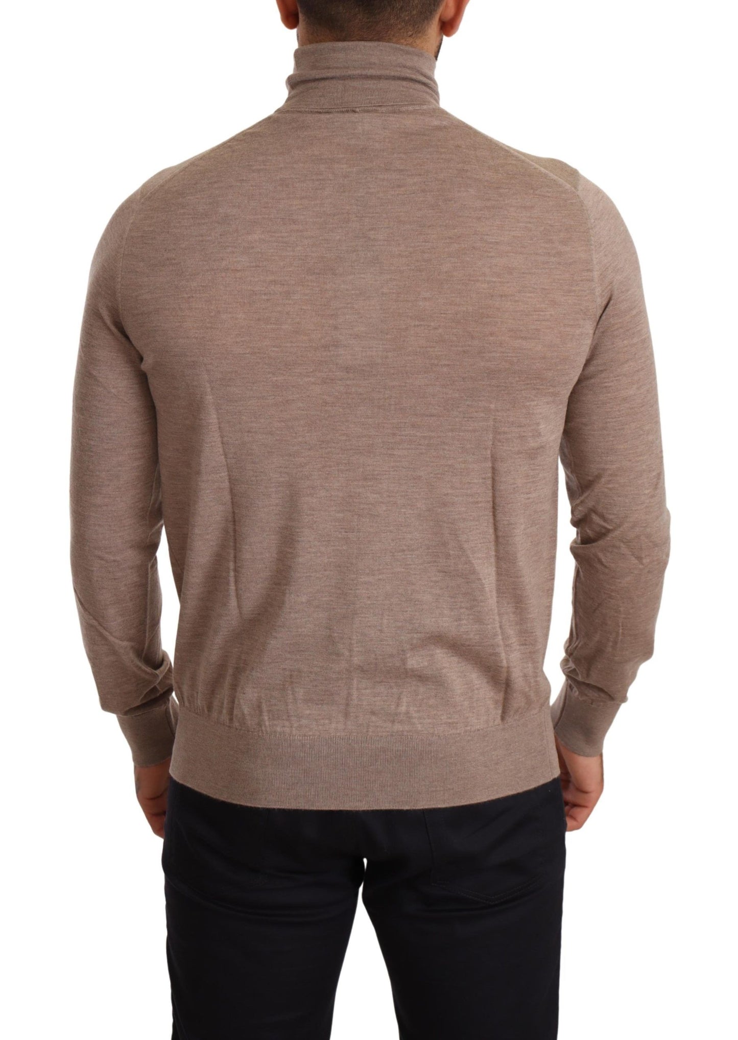 Dolce & Gabbana Brown Cashmere Turtleneck Pullover Sweater