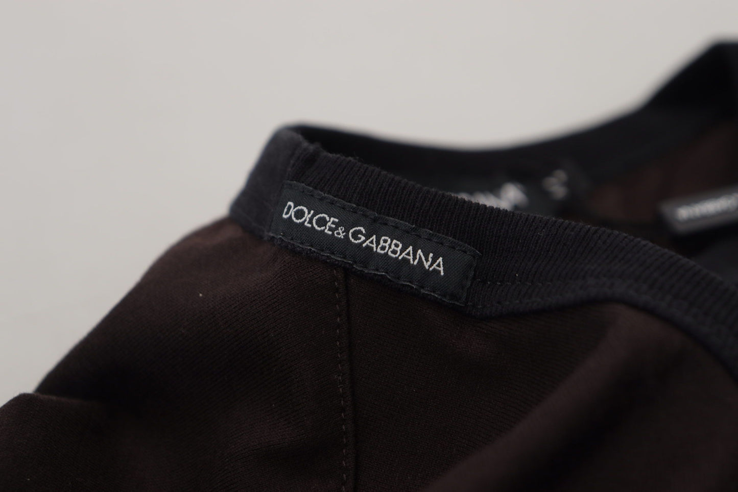 Dolce & Gabbana Elegant Brown Crewneck Cotton Sweater