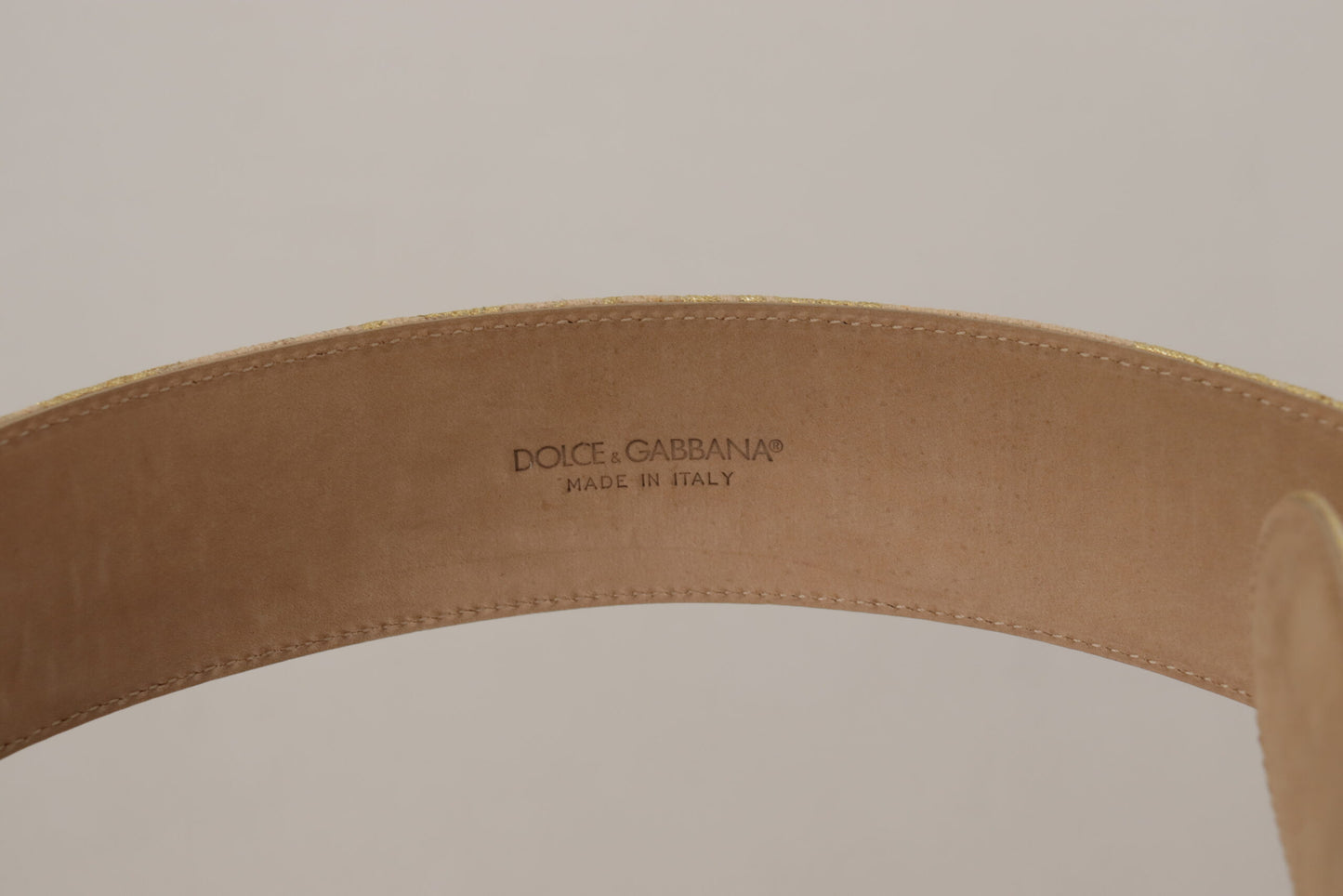 Dolce & Gabbana Elegant Gold and Pink Leather Belt