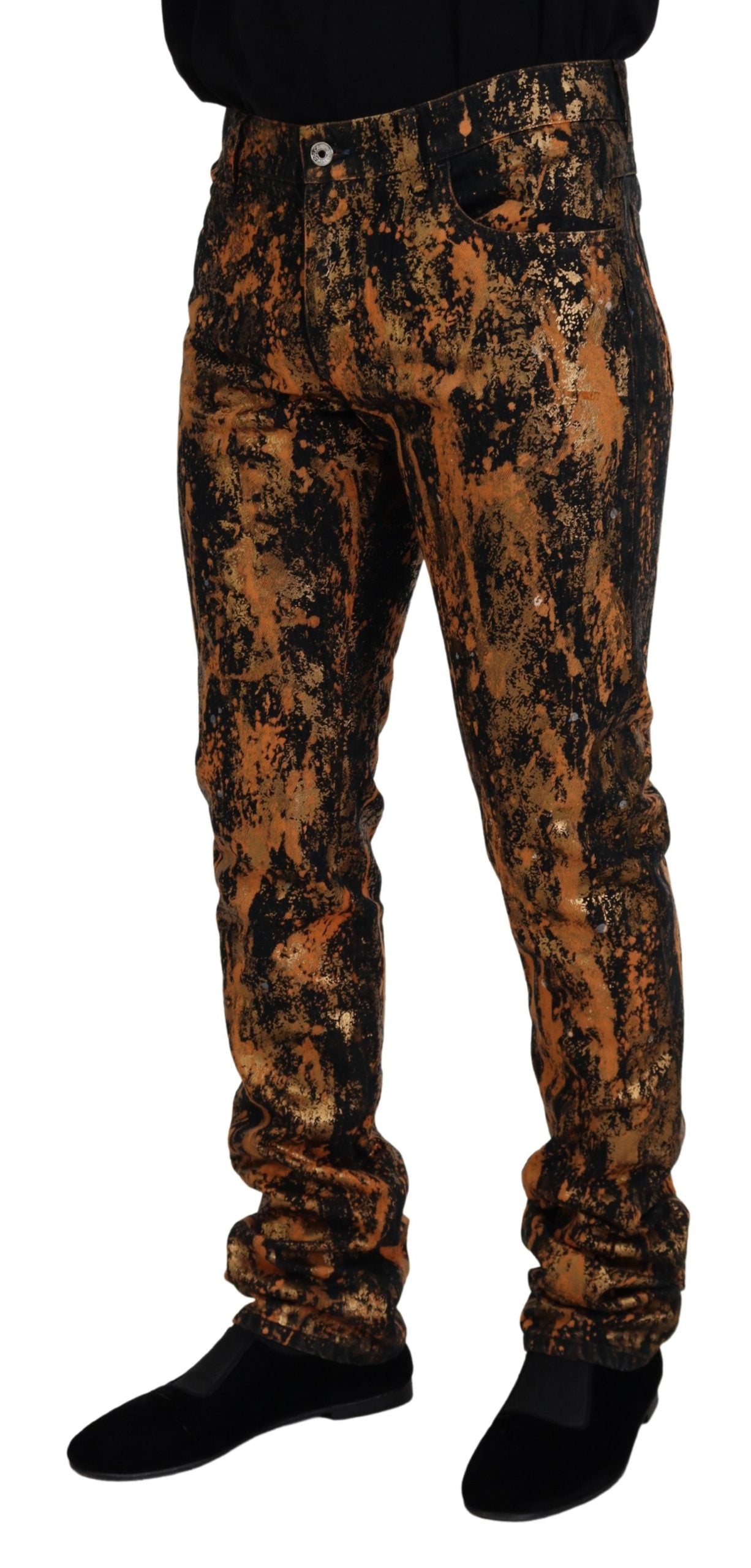 Dolce & Gabbana Golden Ash Cotton Retro Men Denim Jeans