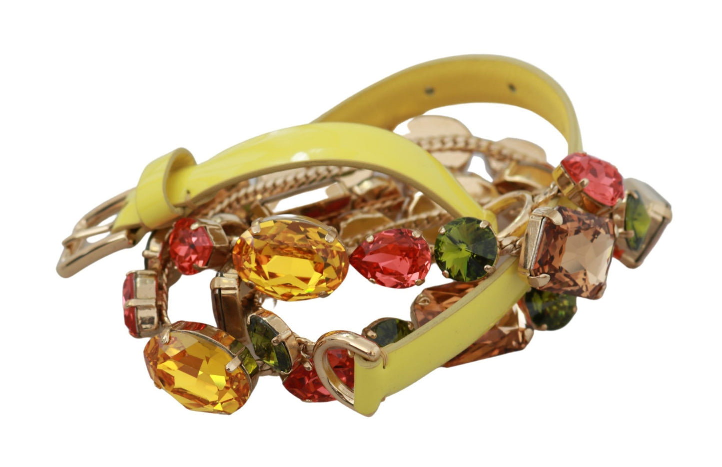 Dolce &Gabbana Geel Goud Multicolor Kristallen Taille Riem