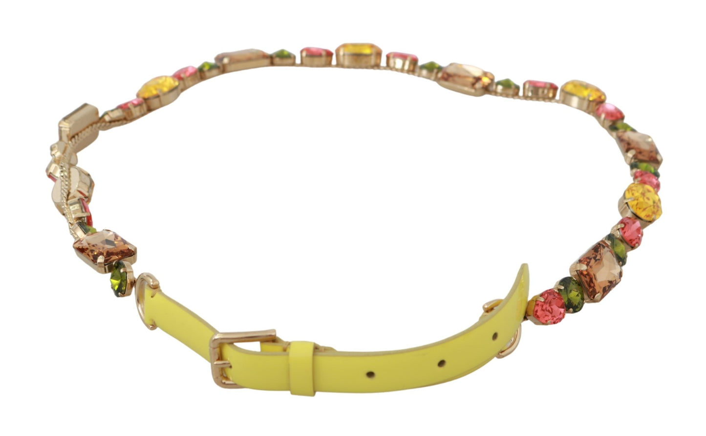 Dolce &Gabbana Geel Goud Multicolor Kristallen Taille Riem