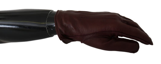 Dolce & Gabbana Elegant Maroon Wrist-Length Lambskin Gloves