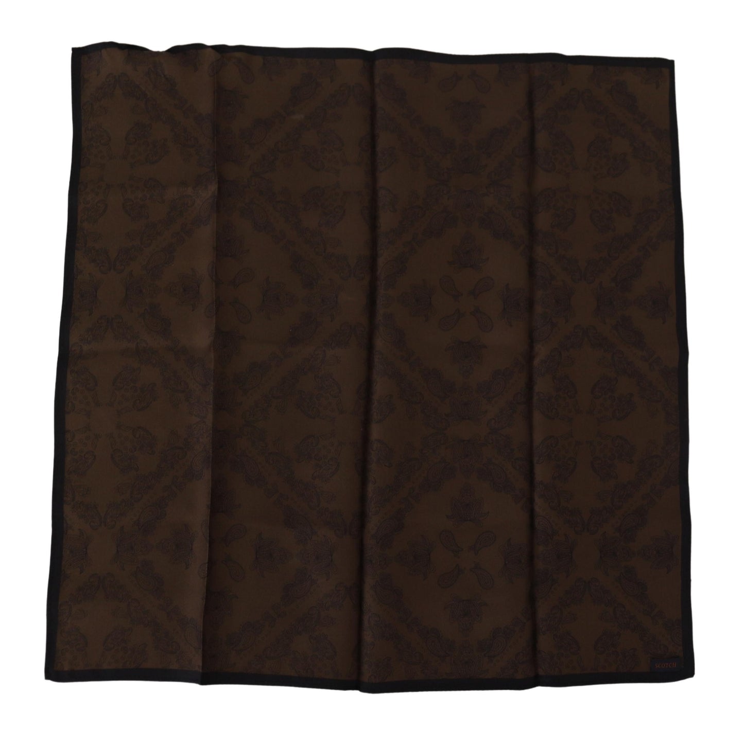 Scotch & Soda Brown Patterned Wrap Square Handkerchief Scarf