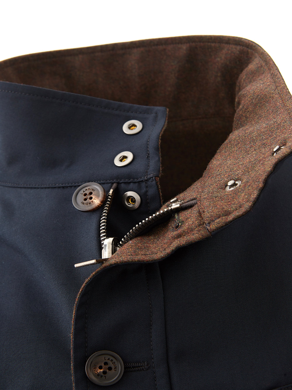 Lardini Elegant Reversible Blue-Brown Wool Jacket