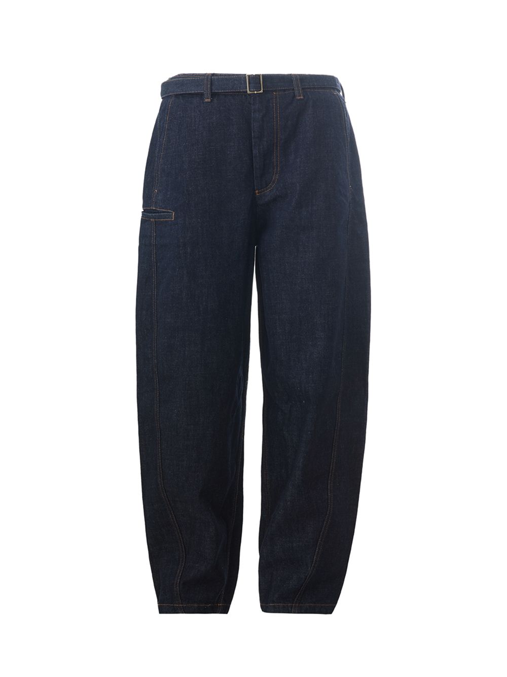Emporio Armani Elegant Blue Denim Relaxed Fit Trousers