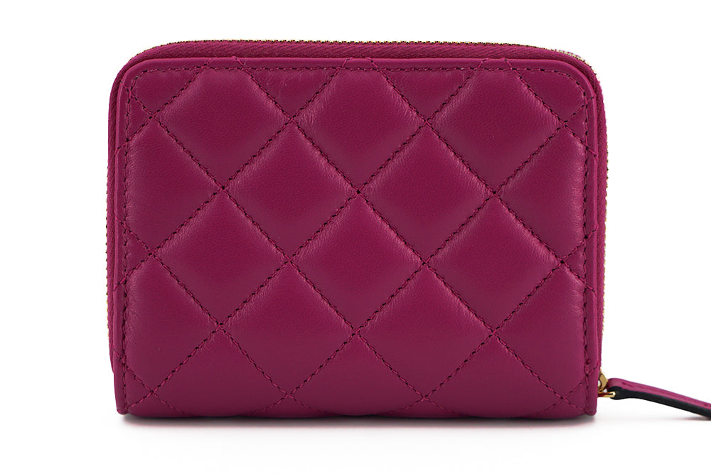 Versace Elegant Purple Quilted Leather Wallet