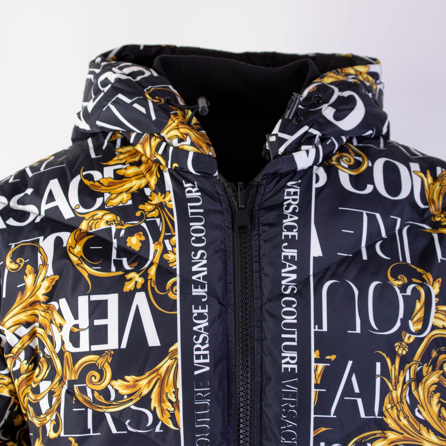 Versace Jeans Quilted Baroque Print Reversible Jacket