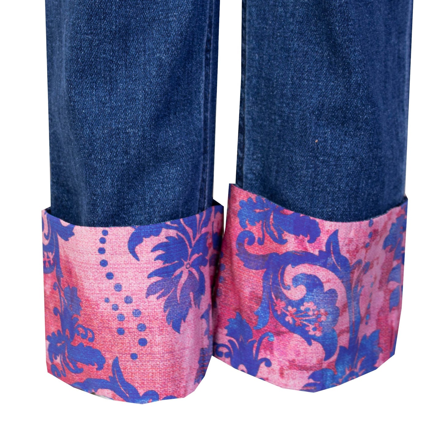 Versace Jeans Chic Cuffed Denim Pants with Printed Details