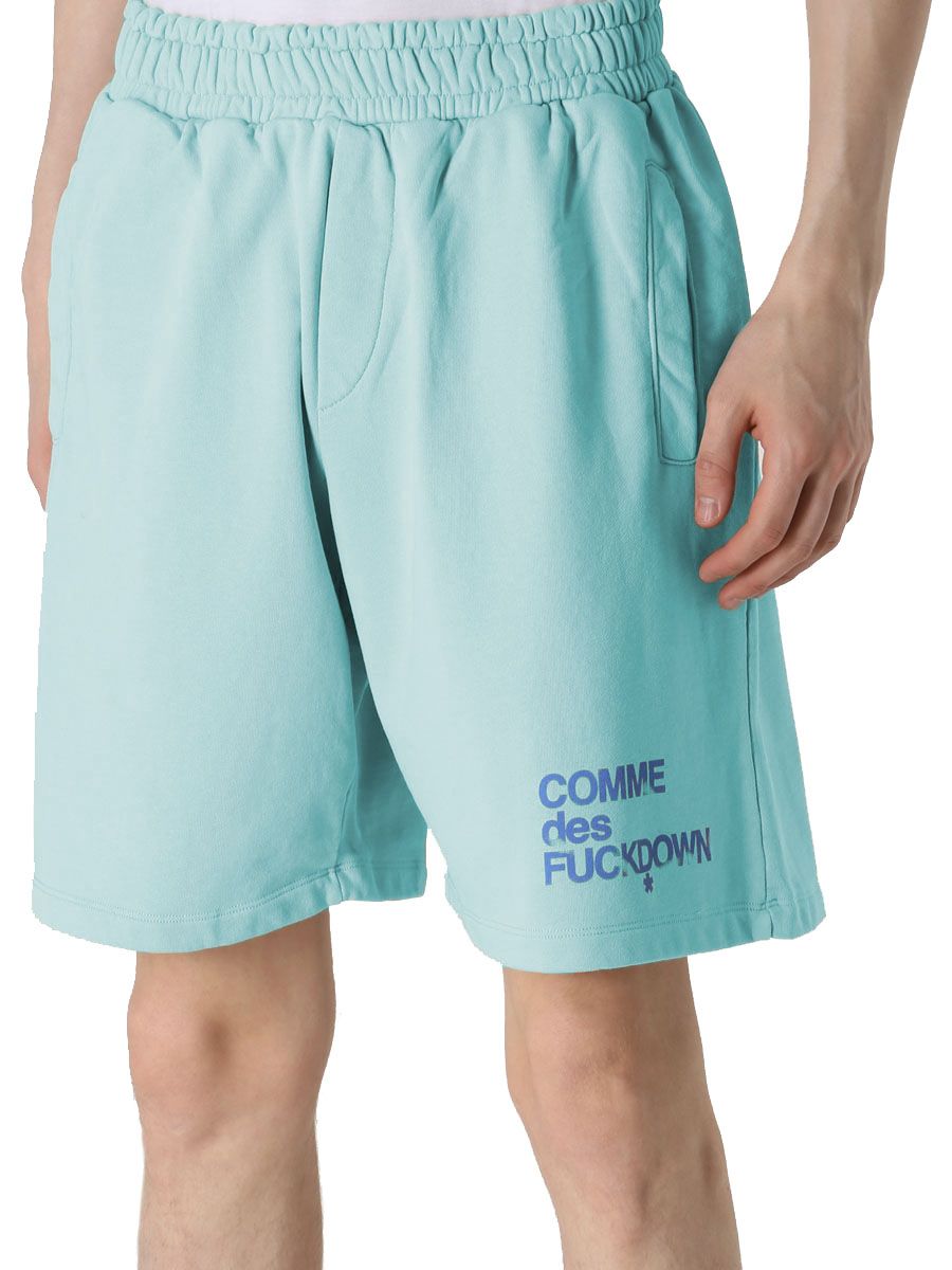 Comme Des Fuckdown Chic Light Blue Bermuda Shorts with Logo