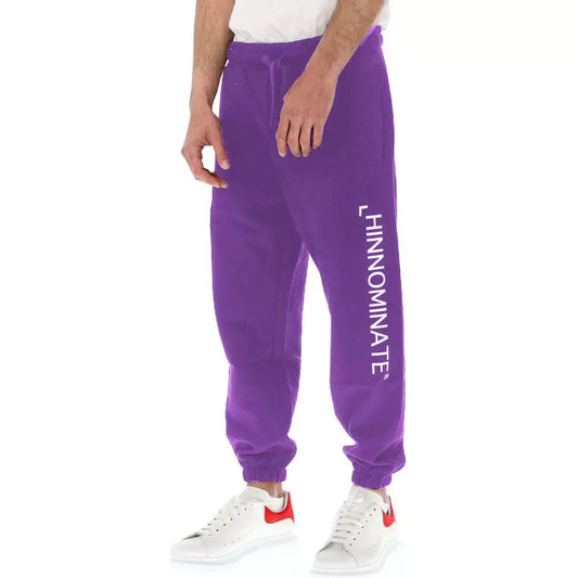 Hinnominate Elegant Purple Drawstring Cotton Trousers