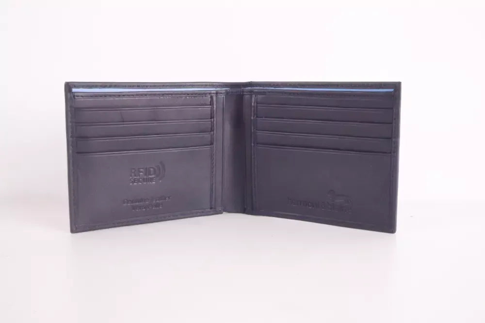 Harmont & Blaine Elegant Blue Calfskin Leather Wallet