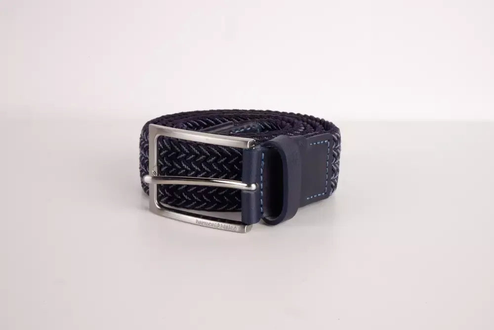 Harmont & Blaine Elegant Denim Blue Fabric Belt with Silver Buckle