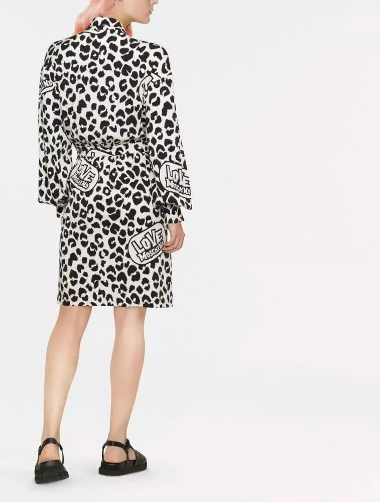 Love Moschino Chic Monochrome Leopard Dress