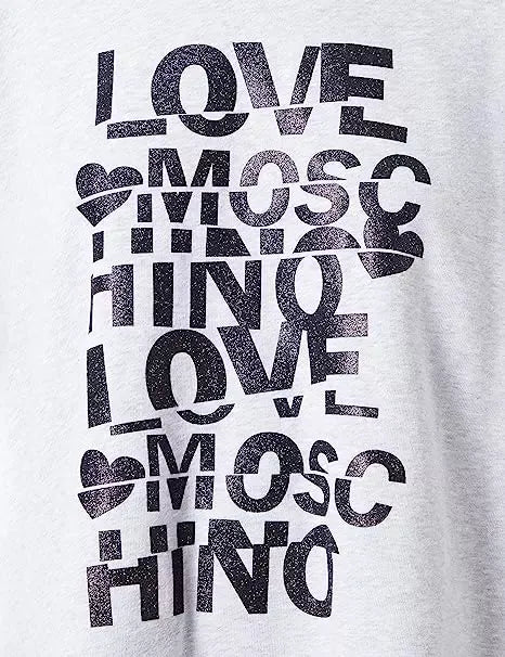 Love Moschino Glittered Cotton Oversized Sweatshirt - Grey