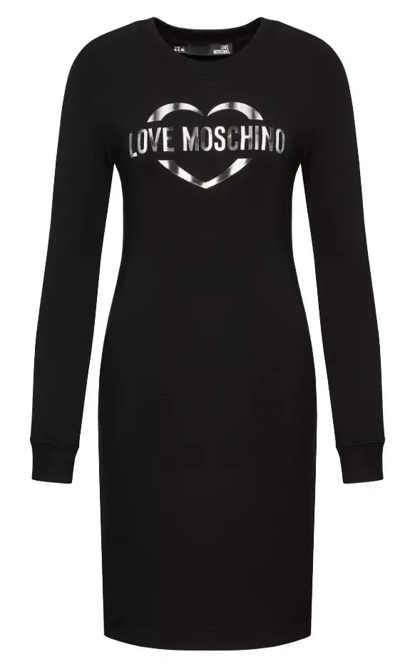 Love Moschino Chic Cotton Blend Logo Dress