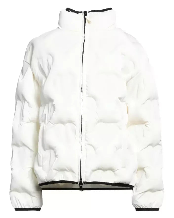 Love Moschino Chic White Heart-Adorned Designer Jacket