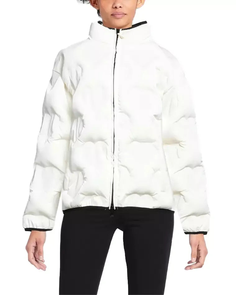 Love Moschino Chic White Heart-Adorned Designer Jacket