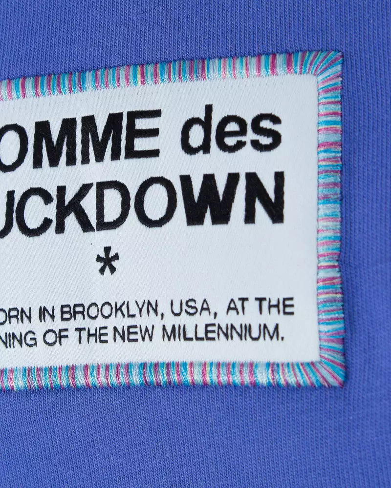 Comme Des Fuckdown Purple Cotton Tee with Signature Logo