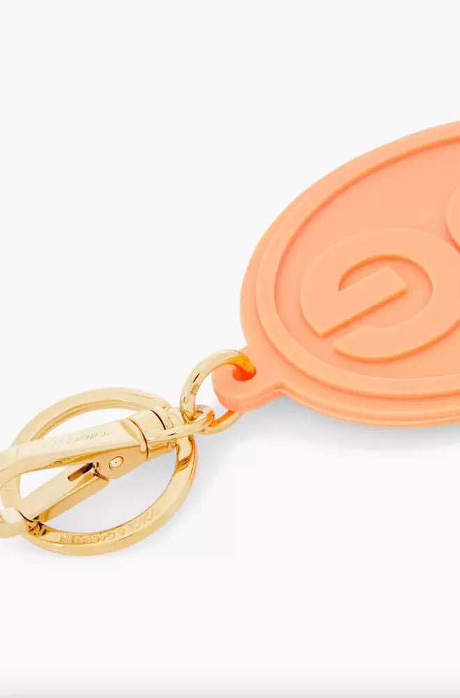 Dolce & Gabbana Elegant Orange Keychain with Gold Hardware