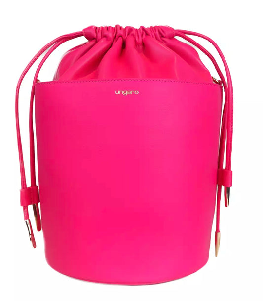 Ungaro Fuchsia Elegance Leather Bucket Bag