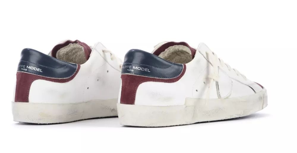 Philippe Model Elegant Leather Sneakers with Suede Accents