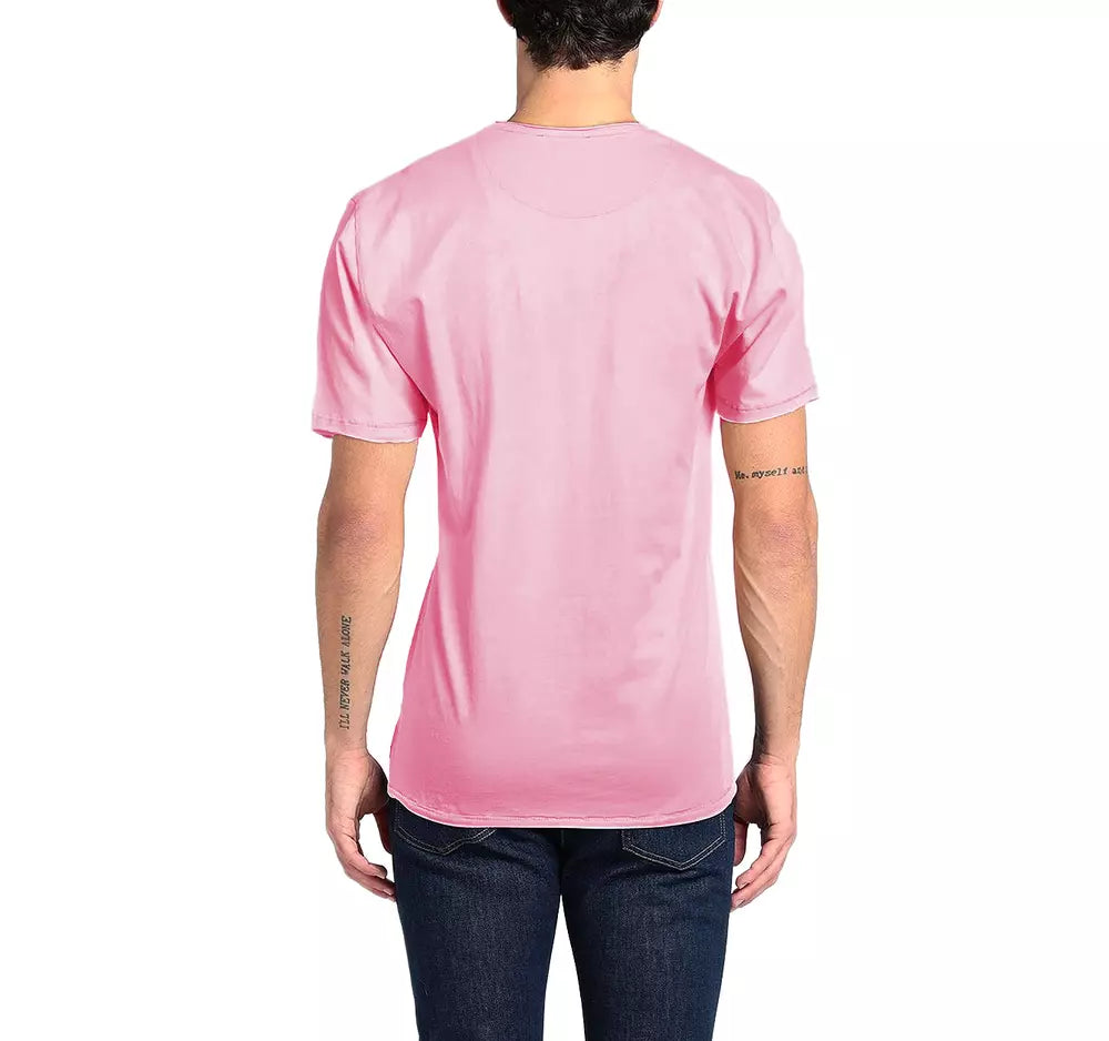 Yes Zee Chic Pink Cotton Tee with Front Print