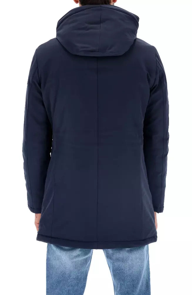 Refrigiwear Chic Blue Padded Parka with Removable Hood