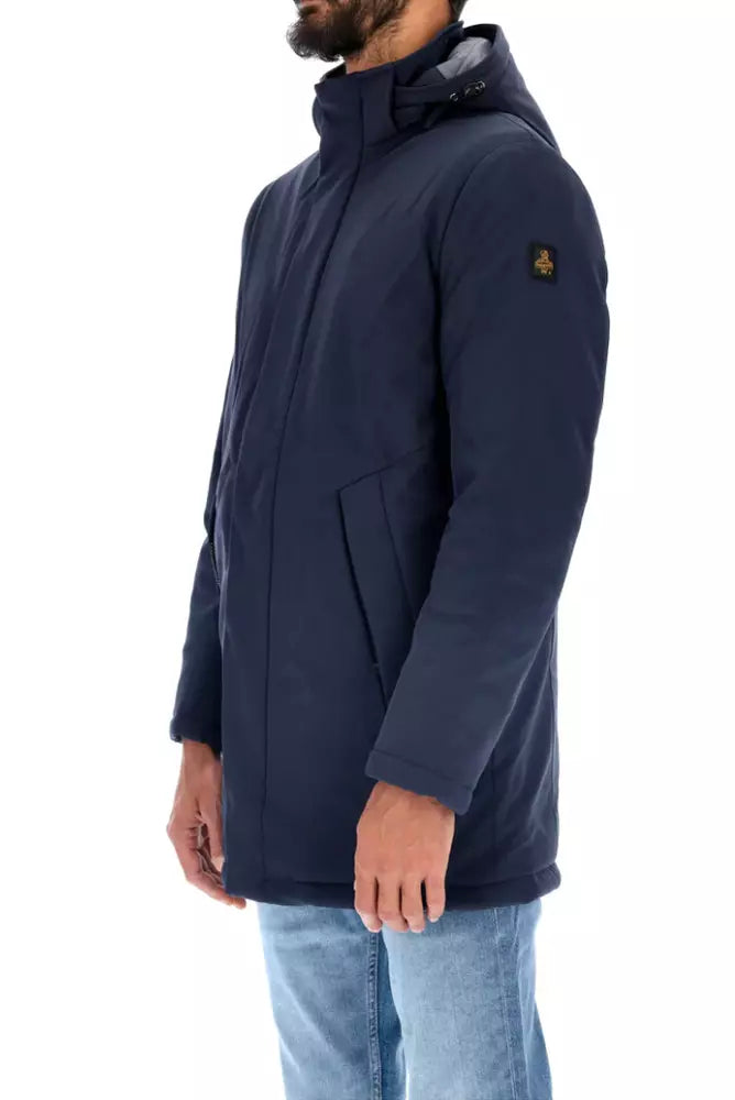 Refrigiwear Chic Blue Padded Parka with Removable Hood