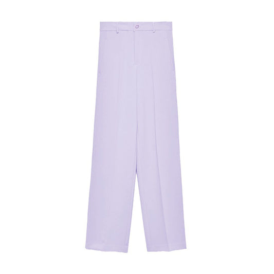 Hinnominate Elegant Purple Crepe Trousers for Women