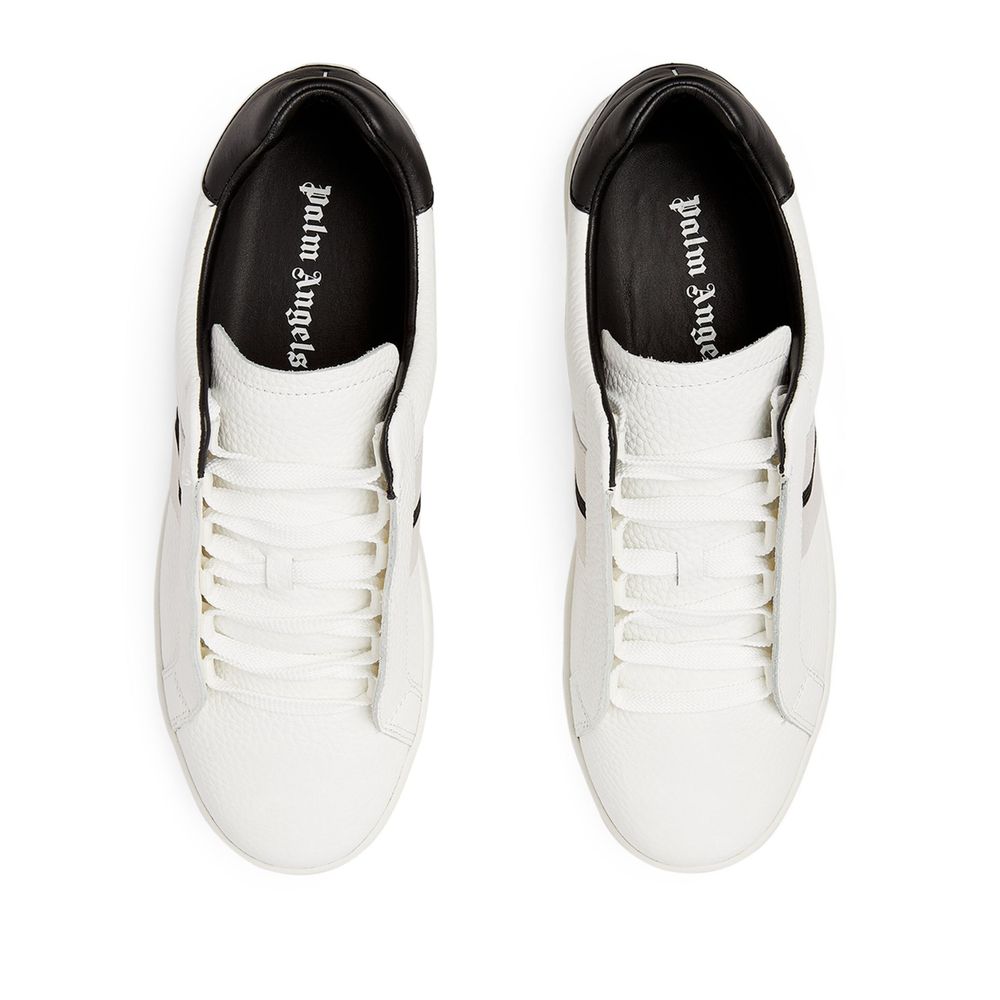 Palm Angels Elegant White Leather Unisex Sneakers