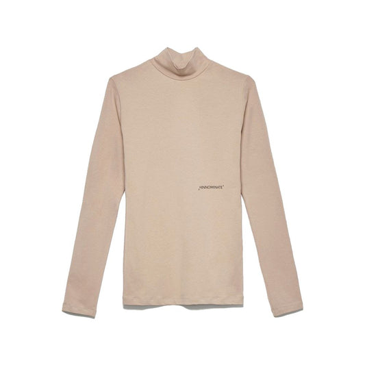 Hinnominate Elegant Beige Turtleneck Sweatshirt