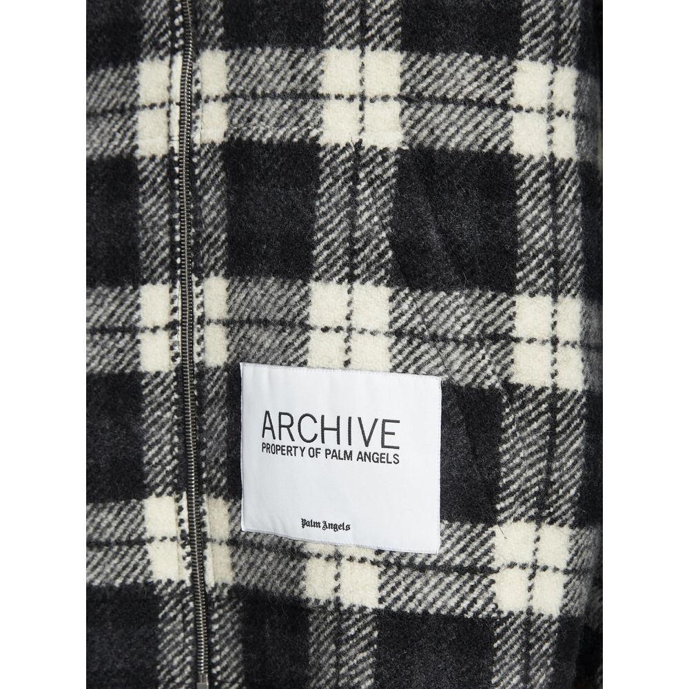 Palm Angels Archival Check Cashmere Hooded Jacket