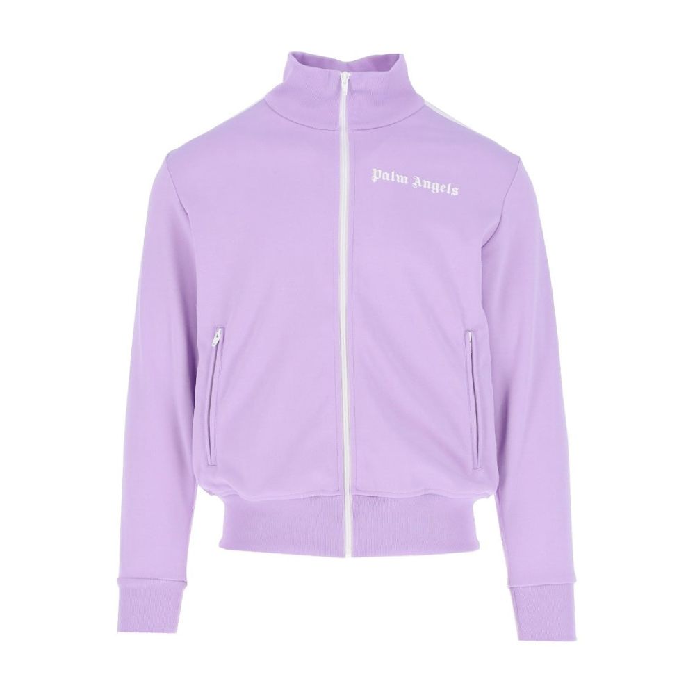 Palm Angels Elegant Lilac Turtleneck Zip Jacket